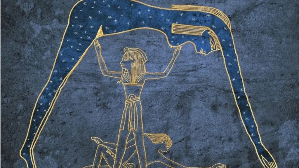 Geb, «el Cacareador», y Nut, «la que con el pelo trenzado da vida a los&nbsp;dioses».